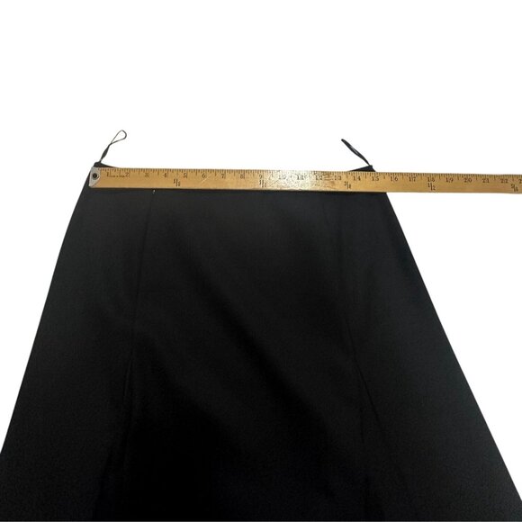 PRADA Black Wool A-Line Double Pleated Midi Skirt IT 46 Made in Italy - Picture 14 of 16